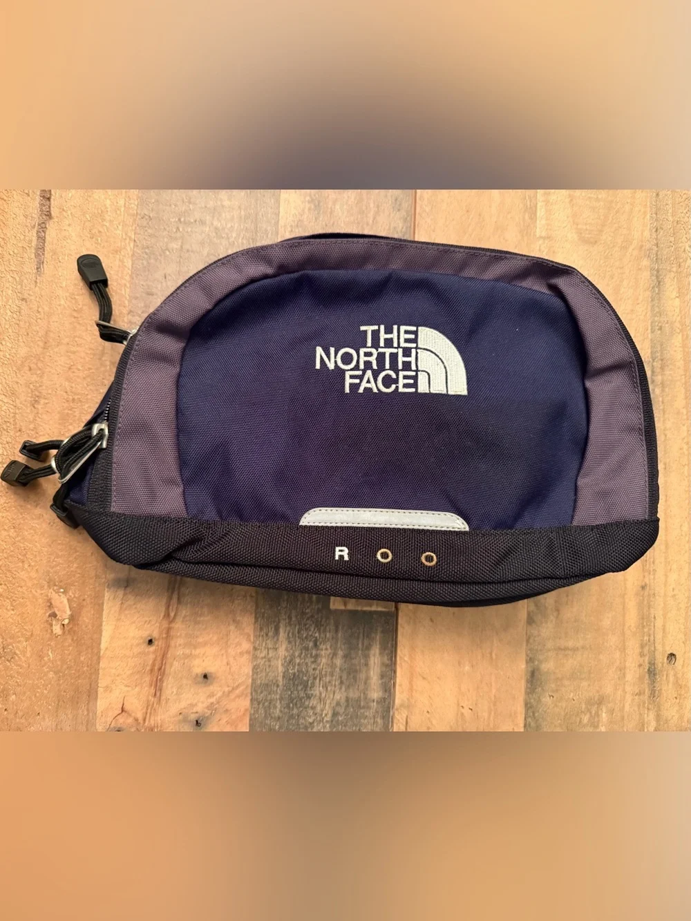 The North Face Navy and gray Roo waste Bag